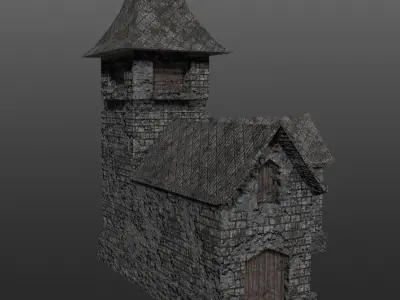3D Pbr Medieval House game ready Free low-poly 3D model
