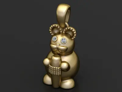  GOLD Teddy bear 3D print model