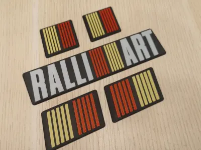 Mitsubishi Rally Art Logo Set 3D print model