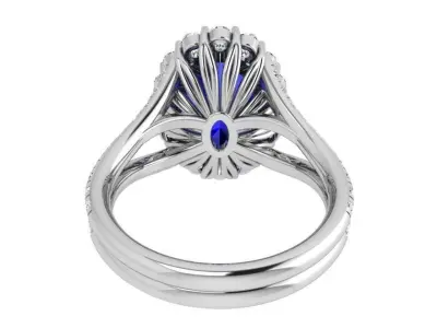 Oval Halo Split Shank Ring 3539 3D print model