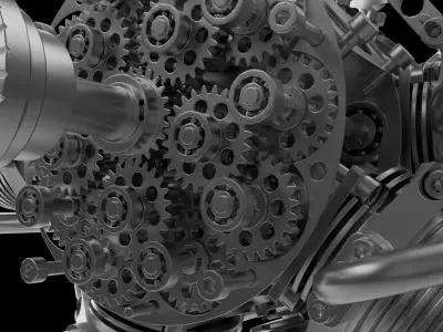 10-cylinder dual-row engine 3D print model