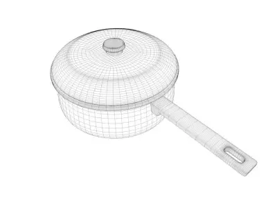 Saucepan Low-poly 3D model