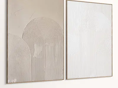 Plaster Two Photo Frame 514 Low-poly 3D model