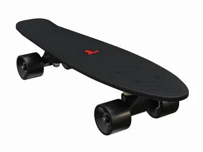 Traxart Skateboard Mini - Purple and Black Low-poly 3D model