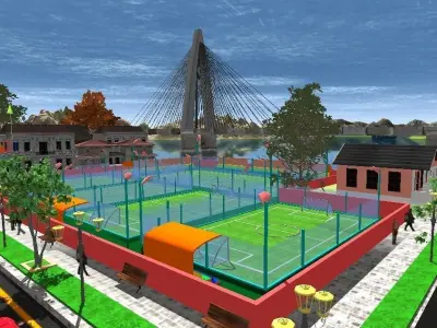 3d Background with texture Low-poly 3D model