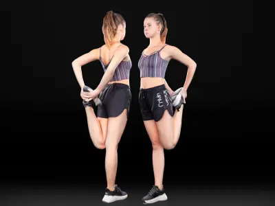 Woman sport 26 Low-poly 3D model