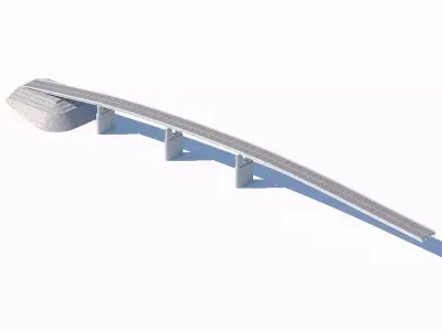 Elevated highway bridge with concrete supports 3D model