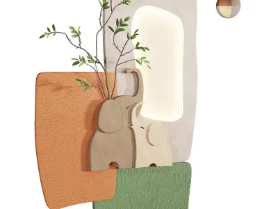 Modern Elephant Wall Art Frame Low-poly 3D model