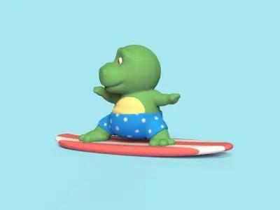 Alligator Surfing 3D print model