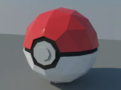 Pokemon Go Ball  Low-poly 3D model
