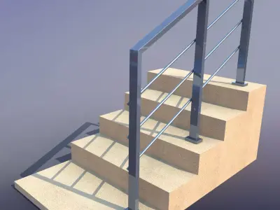 Fence in stainless steel 3D model