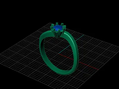 STL 3DM Print Ready Women Diamond Ring Lightweight Printable  3D print model 7