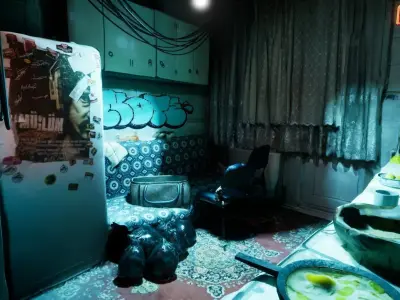 Cyberpunk Room Scene Low-poly 3D model