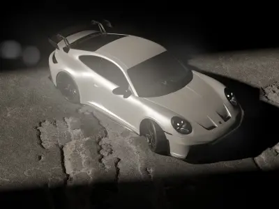 Automotive Cinematic Scene And Lens Flare 3D Blender Textured 3D model