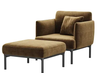 Penn Chair and Ottoman Set 3D model