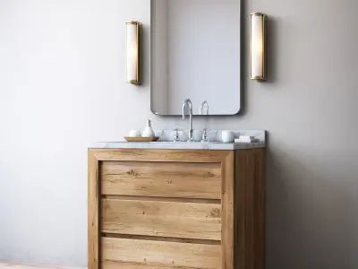 RH RECLAIMED RUSSIAN OAK SINGLE VANITY 3D model