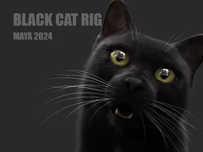 Black Cat RIG Xgen core 3D model