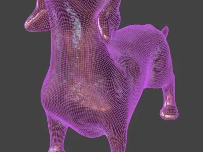 Copper Dog Decoration Figurine 3D model