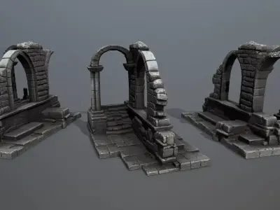 Ruin Gate Low-poly 3D model