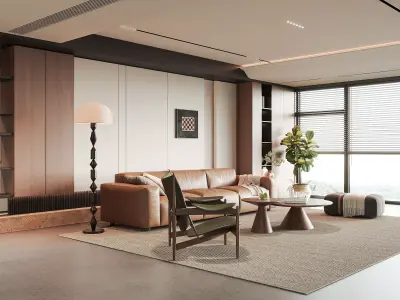 Modern living room 3D model  3D model