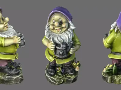 Garden Gnome 8 Low-poly 3D model