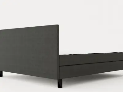 Charm Complete Bed Package 180x200 Dark Gray Low-poly 3D model