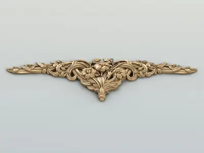 Carved decor horizontal 045 3D model