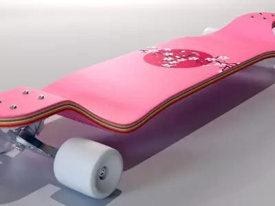 Long Board Free low-poly 3D model