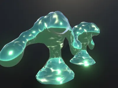 Water elemental low-poly game engine ready 3D model Low-poly 3D model