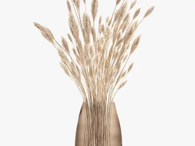 Bouquet of dried white reeds in a Vase 149 3D model