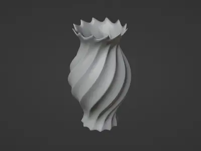 Vase porcelain black 4 3D model