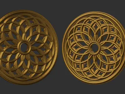 Gothic wall ornament vintage 3D print model