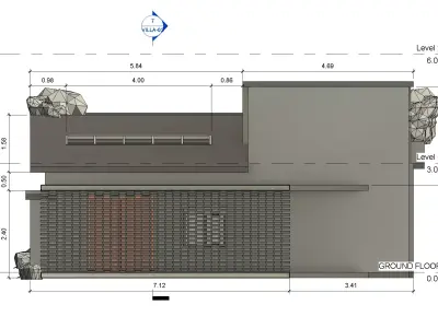 Modern Decent Villa - Revit Model 3D model