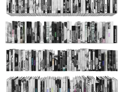 Books 150 pieces 2-7-4 Low-poly 3D model