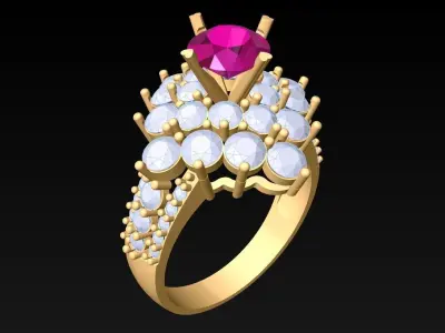 Diamond Ring - Womens Rings - N2237 3D print model