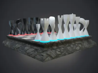 Modern Chess Low-poly 3D model