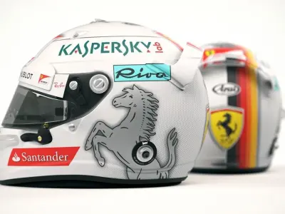 Sebastian Vettel 2017 style Racing helmet 3D model