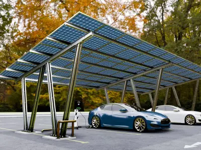 Solar Carport-4 Car Carport-3x12 Panels-Type-8 3D model