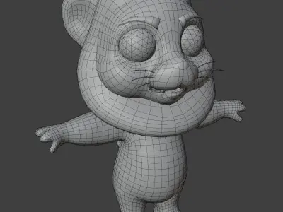 Cartoon White Lion Rigged 3D Model Low-poly 3D model