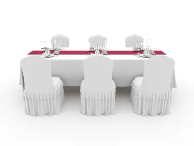 Banquet Table and Chair 97 3D model