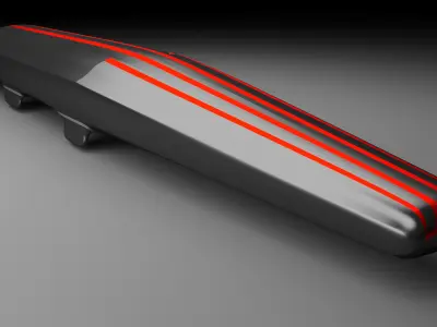 Hyperloop futuristic high speed train 3D model