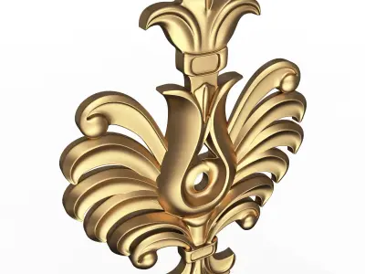 Carved Flower Decor 02 Low-poly 3D model