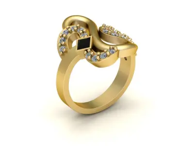 LOUISE DIAMOND ENGAGEMENT RING 3D PRINTABLE MODEL 3D print model