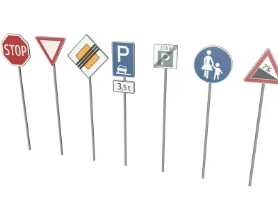 Traffic signs 3D model