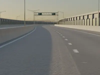 Highway animation scene 3D model