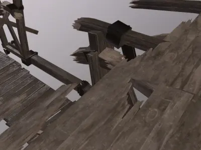 Broken Bridge   Low-poly 3D model