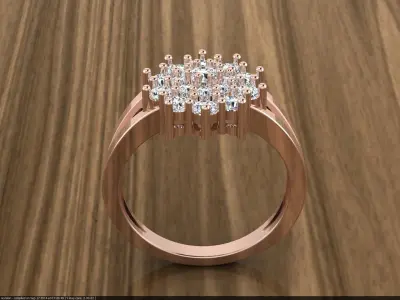 Diamond Jewelry Ring 3D print model 19