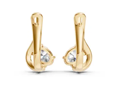 Oval Stone Wave Earrings 3D print model