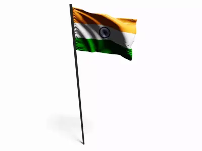 Animated Indian flag Free 3D model