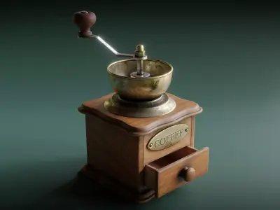 Classic Coffee Grinder Low-poly 3D model